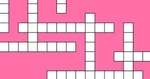 Crossword pattern with bright, pink background